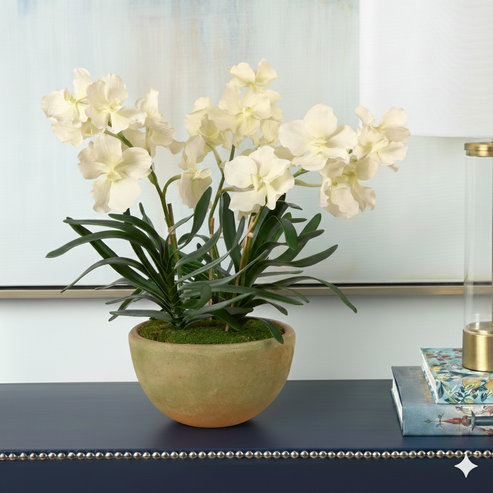 Vanda Orchids in Mossy Planter