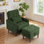 Upholstered Armchair with Footstool-1354990034