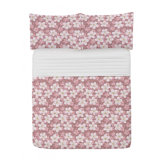 Ambesonne Flower Microfiber Bedspread Set, Dandelion Flower Pattern Botanical Cheering Happy Classical Illustration, Soft Bedding Set With Pillow Shams & Comforter, Queen Size, Green Pale Pink White