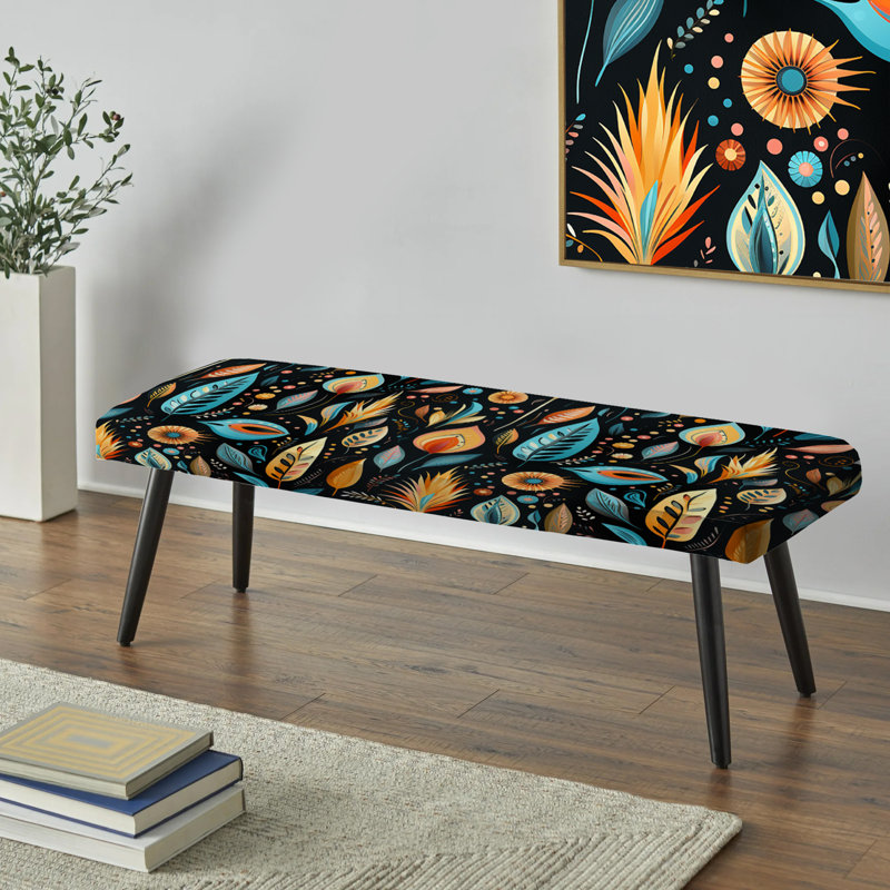 Tribal Frivolity Boho - banc rembourré noir Boho