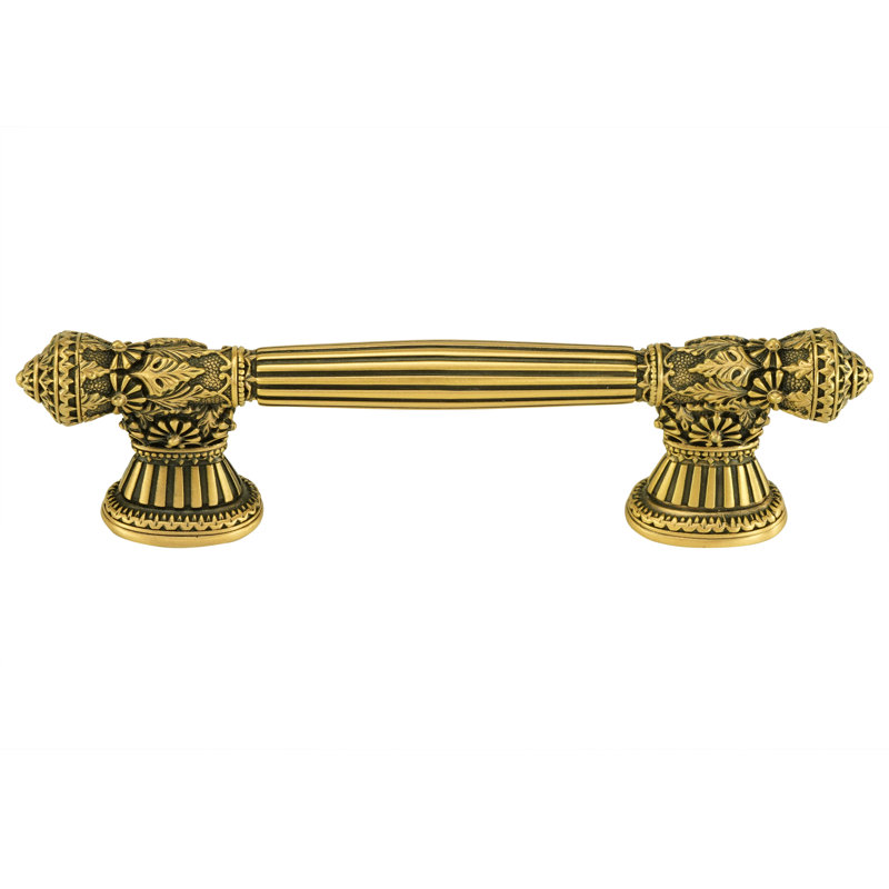 TOULOUSE 3-1/2" CENTER TO CENTER PULL IN SATIN PLATE, Museum Gold