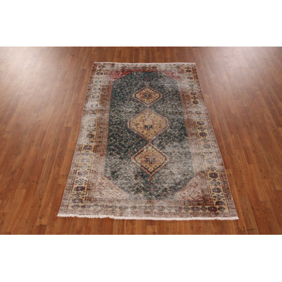 Tapis bleu antique antique 4 x 7