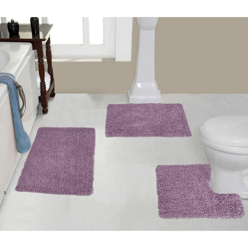 Ensemble de 3 tapis de bain Hazeltine, Mauve