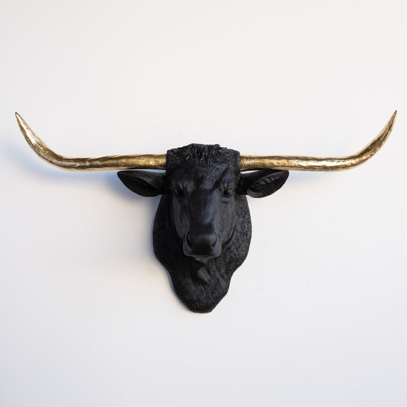 Handmade Glam Animals Wall Decor on Resin, Black/Gold