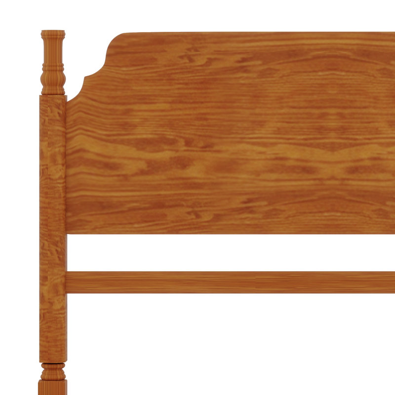Cadre de lit rétro vintage avec tête de lit classique, Full / Double, Light Walnut