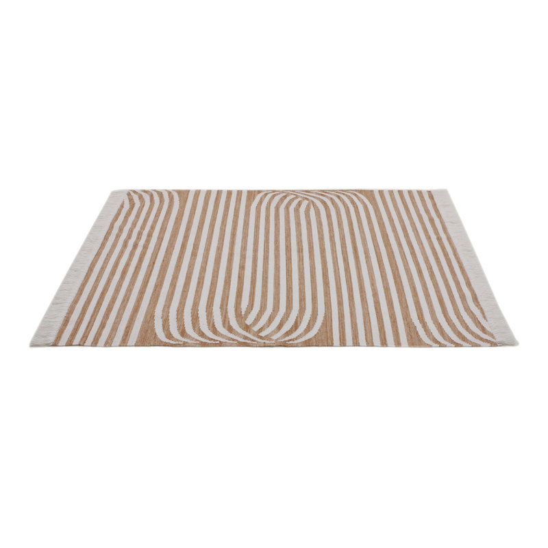 Striped Area Rug in Natural, Rectangle 9' x 12'