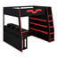 Modern Loft Bed Combining Study Area, Extensive Storage, Dynamic RGB Lighting, and Flexible Table Positioning-150388033