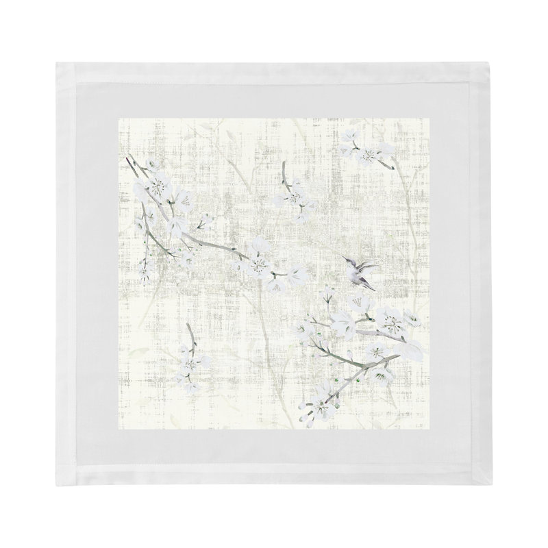 Blossom Fantasia Cotton Sateen Dinner Napkins, Ivory
