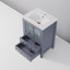 Meuble-lavabo gris foncé 24 po X P 18,25 po D, avec plateau en céramique blanche