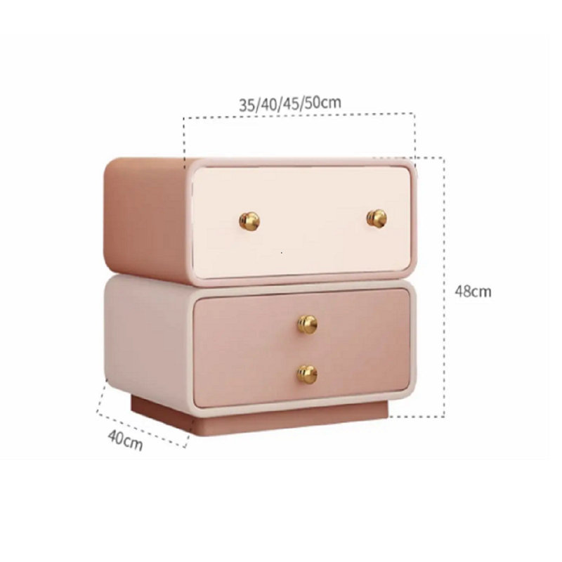 Monigue Luxury Bedroom Bedside Table Drawers Modern Living Room Home, Orange/White