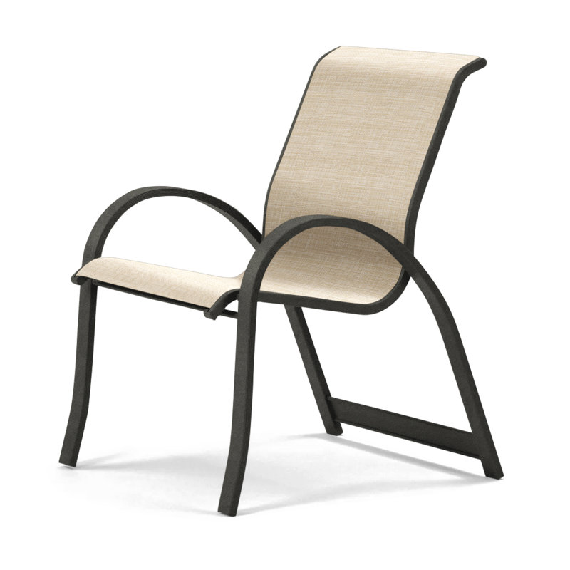 Aruba Stacking Patio Dining Armchair, Natural, Snow