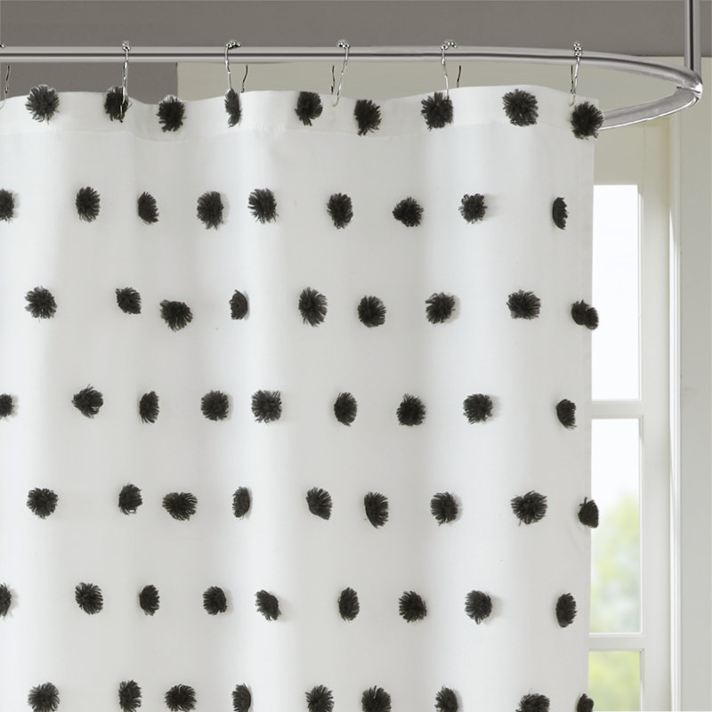 Sophie White and Black Polka Dot Shower Curtain