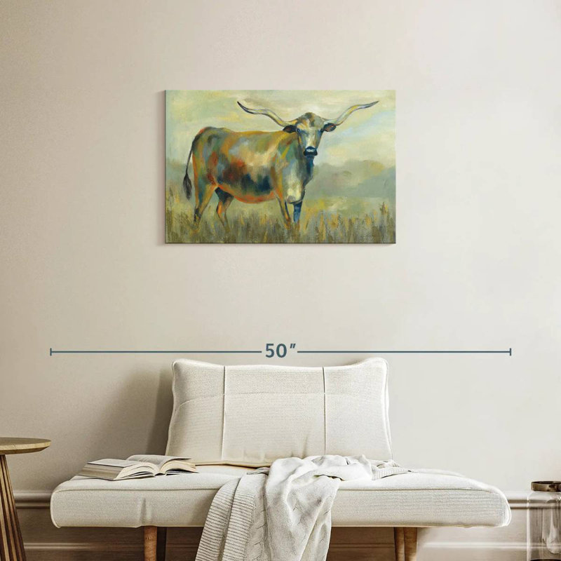 Vache Longhorn Brampt, H 20 po x l 30 po
