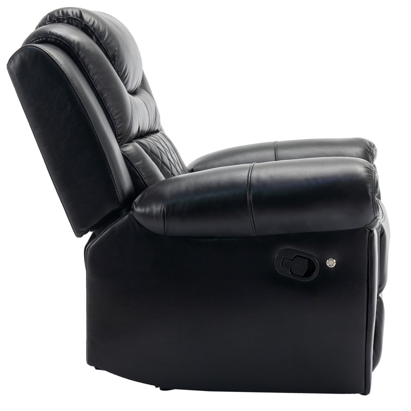 Fauteuil inclinable manuel de cinéma maison avec bande lumineuse DEL, Noir