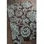 Hand Tufted Wool Floral Area Rug in Brown/Aqua-483803173