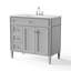 Meuble-lavabo simple en bois massif 36 po avec comptoir en céramique, 2 prises de courant, 1 port USB et 1 port Tybe C-471330107
