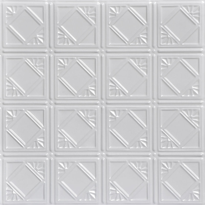 Carnivale 2 Ft. x 2 Ft. Drop-In Tin Ceiling Tile, White