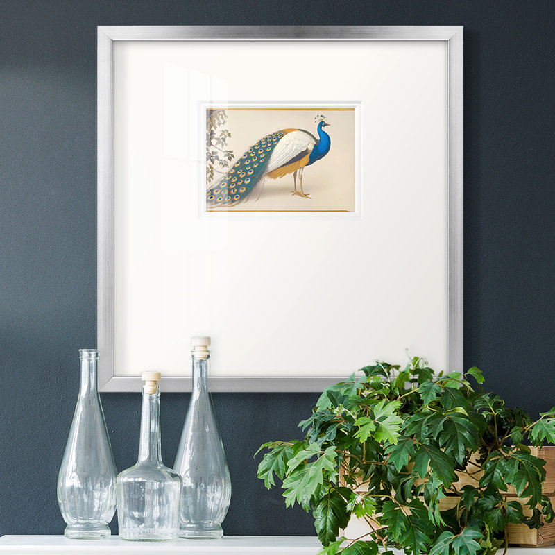 «Golden Peacock Iiompemium», reproduction encadrée, H 21 po x l 21 po, Encadrement argenté