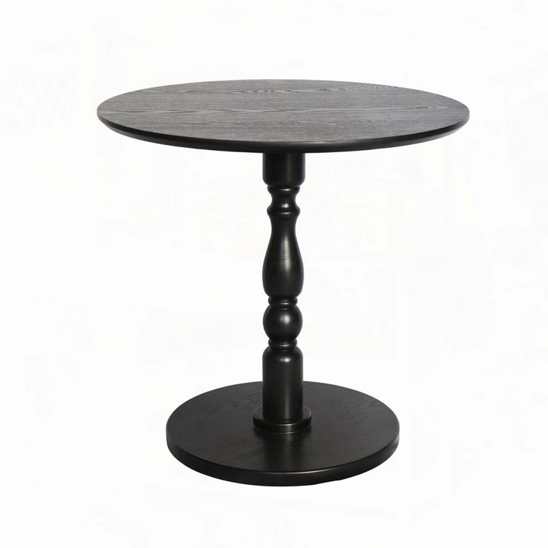 Round Side Table, Antique Black
