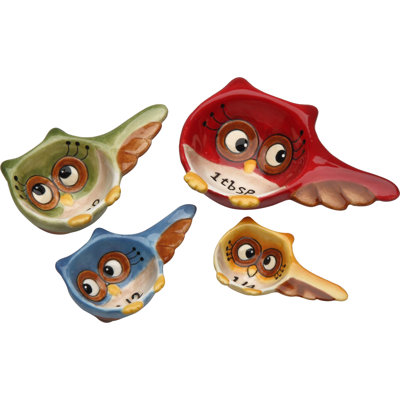 Cosmos Gifts Owl 4-Pieces Measuring Spoon Set