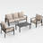 Aluminum Outdoor Conversation Set 5-Person Patio Set with Coffee Table-935161975-935161971