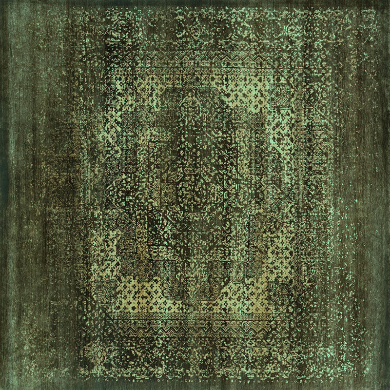 Tapis oriental en laine / polyester tissé à la machine Ciley en beige / brun, Carré 3 pi