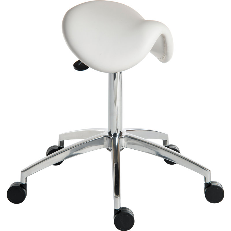 Perch Adjustable Height Ergonomic Lab Stool, White