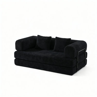 Compression Sofa With Backrest Support And Armrests, Two-seater Modular Velvet Fabric Sofa Set, Convertible Sofa Bed, Suitable For Living Rooms And Bedrooms.