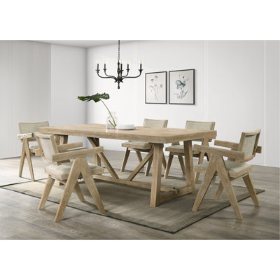 Dining Room Table Oak Finish Dining Table Trestle Base 1pc Dining Room Furniture
