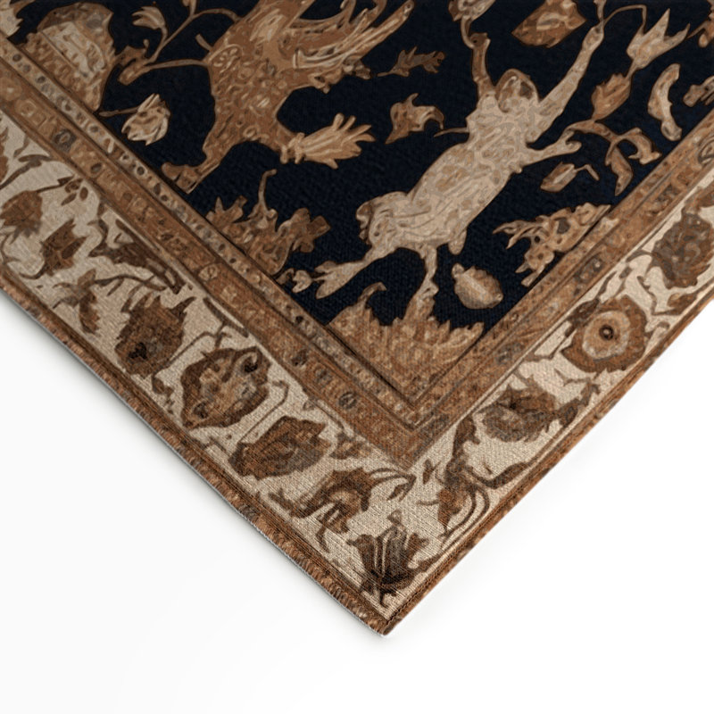 Persian Brown Indoor and Outdoor Area Rug, Rectangle 9' x 12'