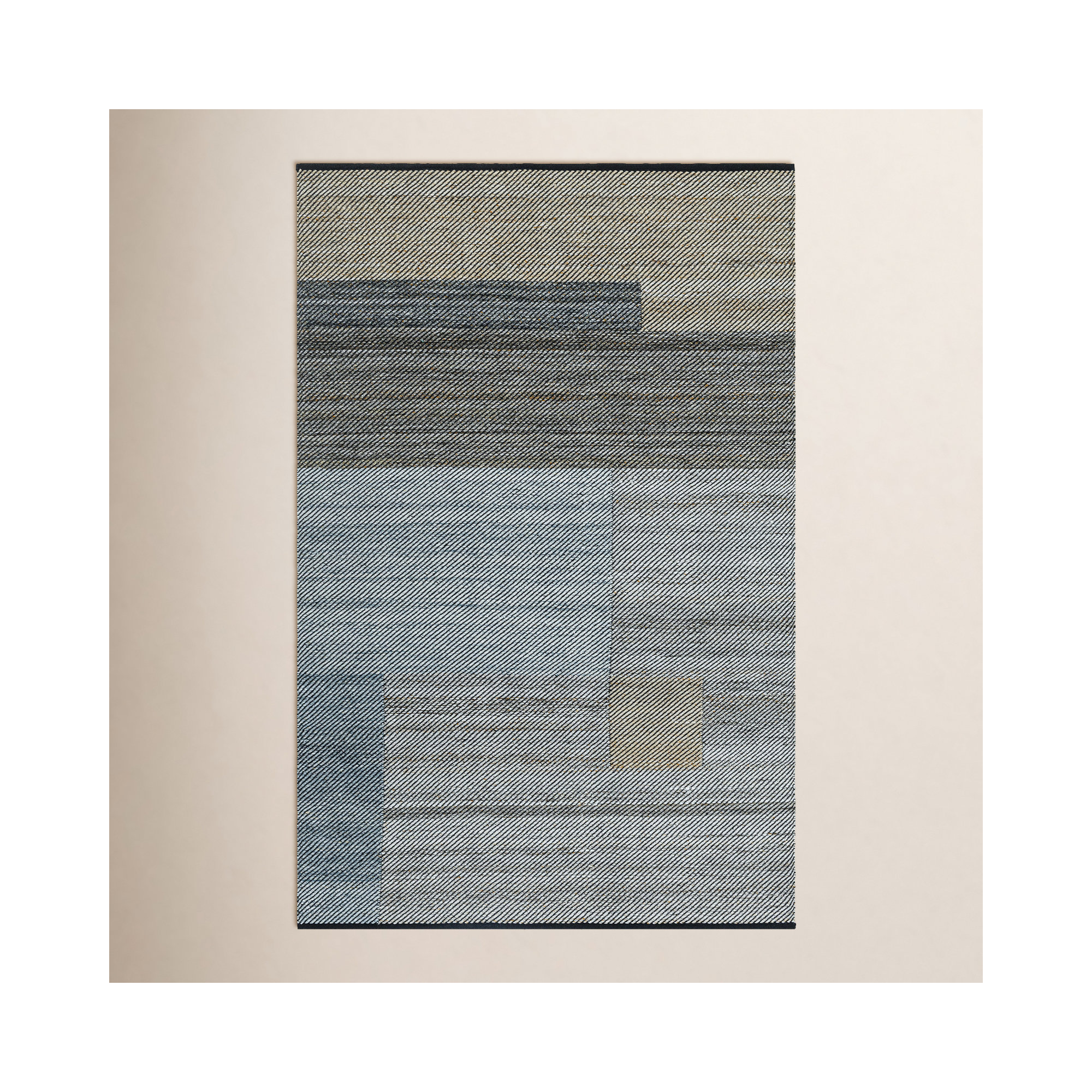 Rectangle Campbelle Patchwork Hand Woven Flatweave Recycled P.E.T. Indoor/Outdoor Area Rug in Gray, Rectangle 9' x 12'