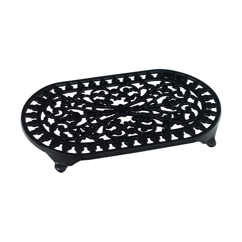Oval 1 Piece Trivet, Black