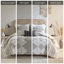 Ensemble d'édredon imprimé 4 pièces avec coussin décoratif noir / ivoire double / grand