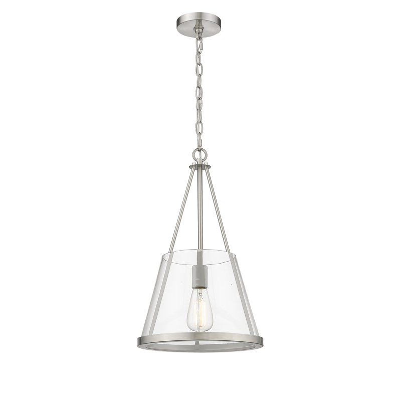Luminaire suspendu conique 1 lumière Stapleford, Argent
