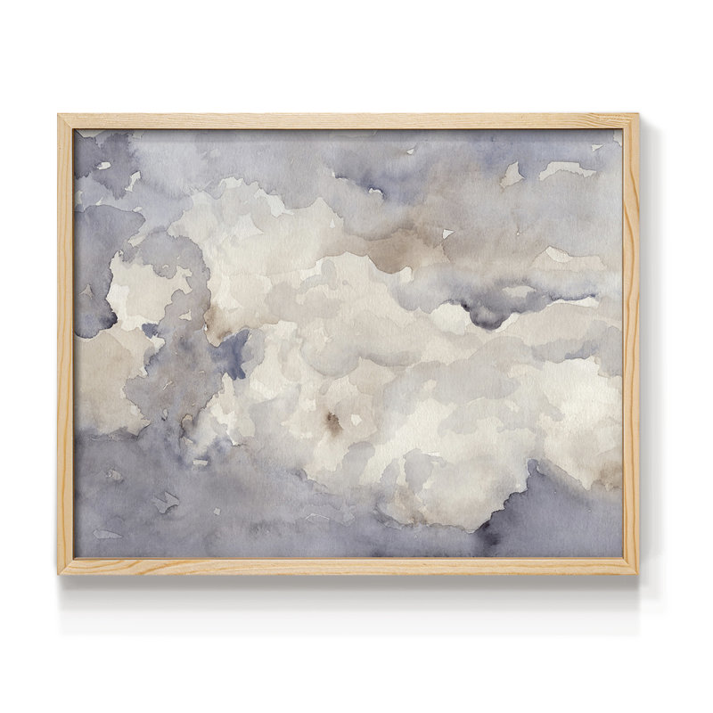 «Clouds in Neutral II», reproduction encadrée, Naturel, H 22 po x l 28 po