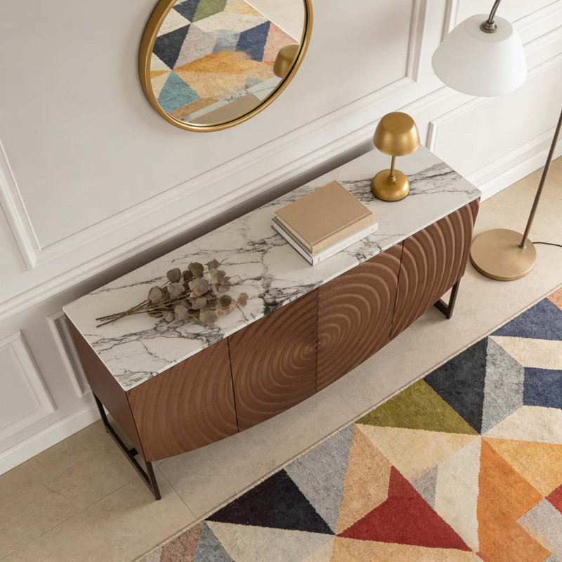 3 D wave texture sideboard