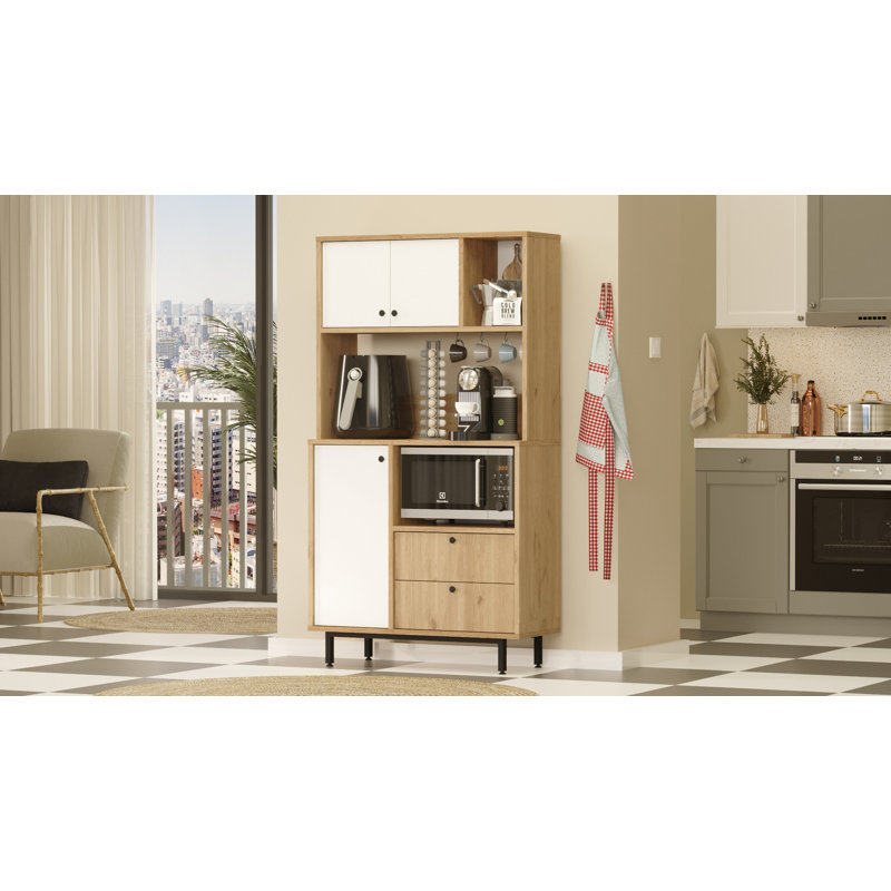 Armoire polyvalente Colesen, Blanc / beige