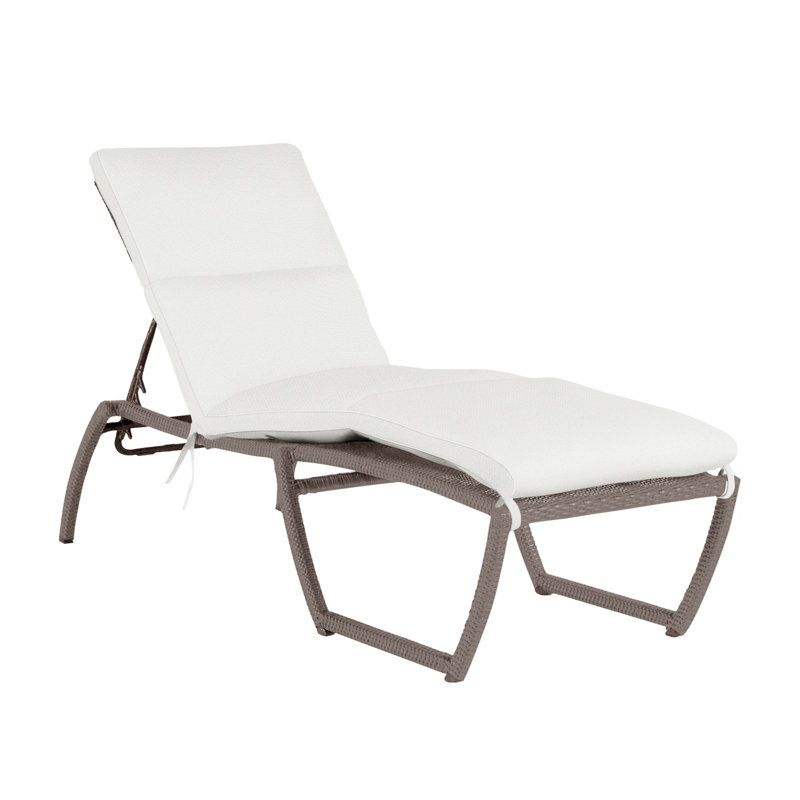 Skye 80.5" Long Reclining Single Chaise with Cushions, Oyster, Welt, Intermix Bark