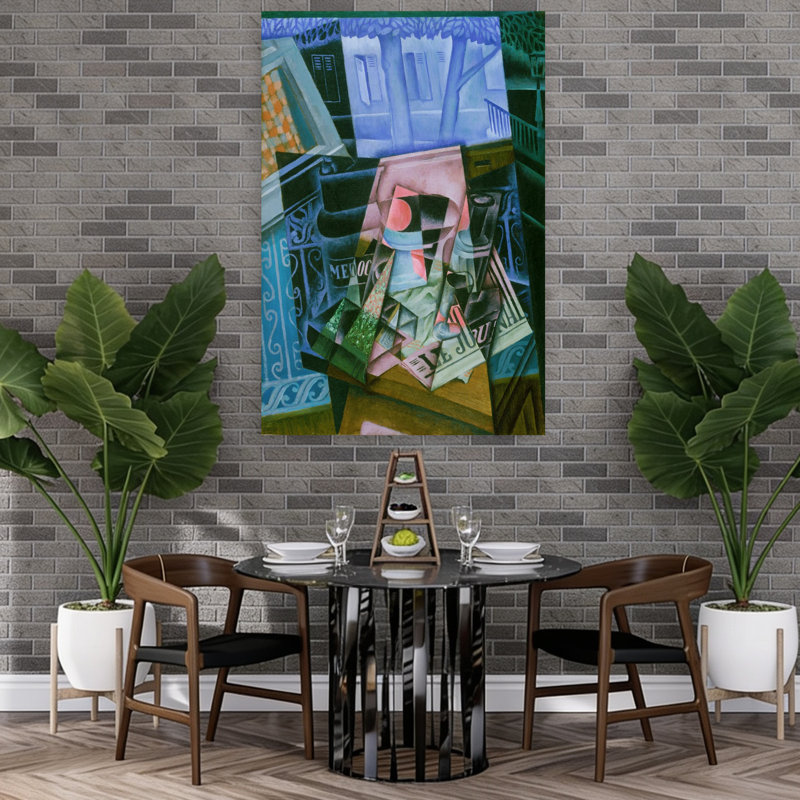 Art mural contemporain classique abstrait de Juan Gris, H 60 po x l 40 po