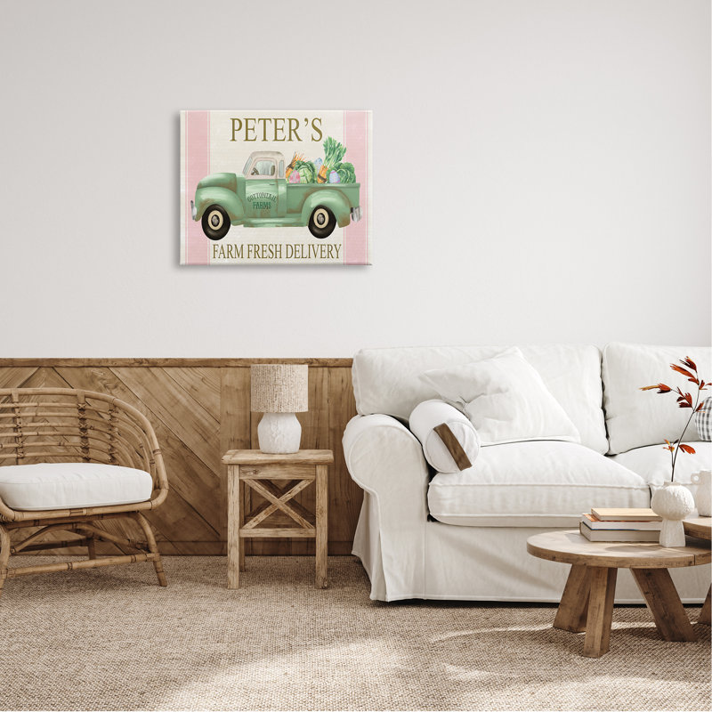 «Farm Fresh Livraison Sign», par Rust Art, H 24 po x l 30 po x P 1,5 po, Toile tendue