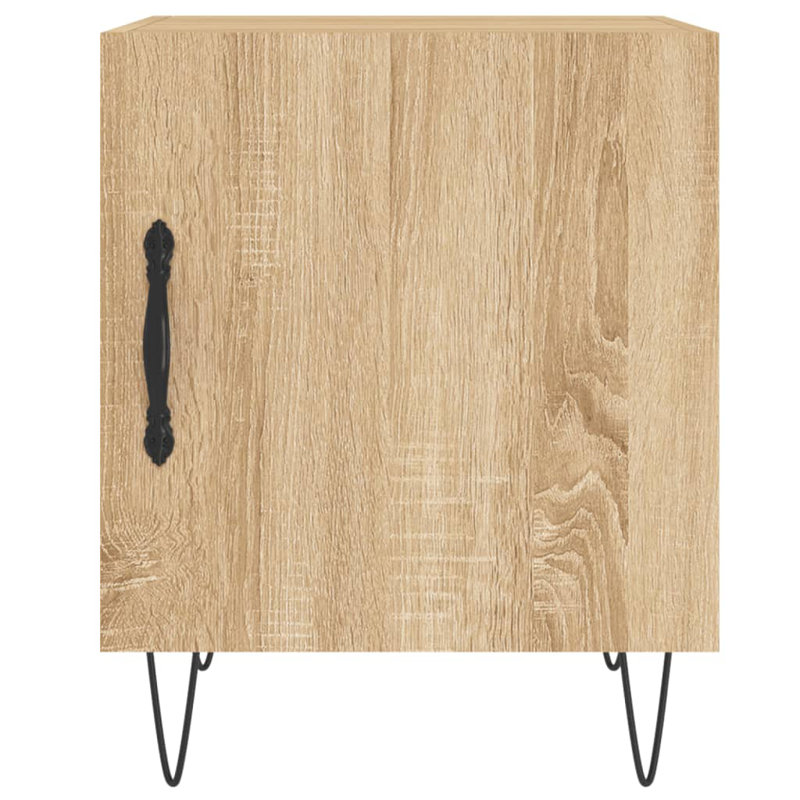 40cm W Iron Bedside Table, Sonoma Oak