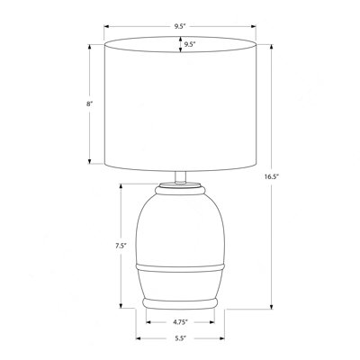Lighting, H 16 po, résine crème, abat-jour beige, contemporain