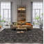 Queens Hand Knotted Wool Area Rug in Midnight/Ivory/Gray-694453529