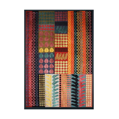 Tapis imprimé multicolore à motif abstrait