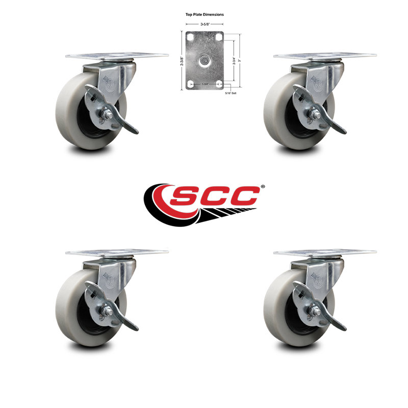 Thermoplastic Caster with Brake