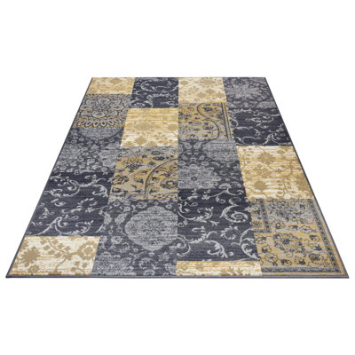 Grey/Mustard Area Rug