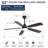52 Inch Classics Ceiling Fan With Led Light 6 Speed Wind 5 Blades Remote Control DC Motor For Indoor-362162313-362162315