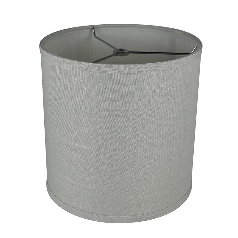 Abat-jour tambour en lin classique Ganya (araignée), Gris, H 10 po x l 12 po x P 12 po
