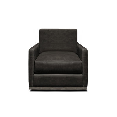 Fauteuil pivotant en cuir véritable Albur