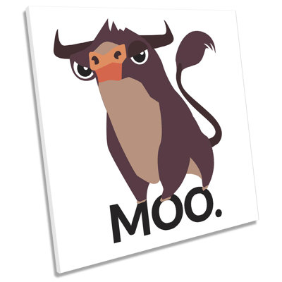 Cow Bull Moo - Wrapped Canvas Art Prints